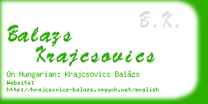 balazs krajcsovics business card